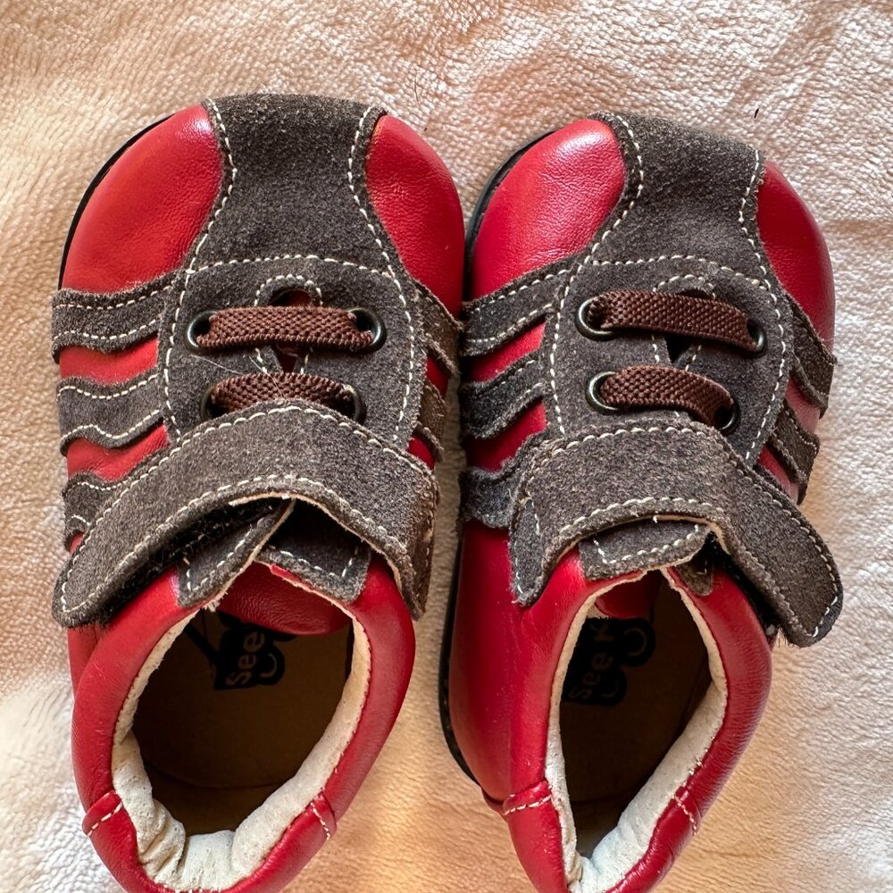 See Kai Run Leather Shoes Baby Size 3 Red Brown EUC - Picture 7 of 8